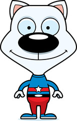 Cartoon Smiling Superhero Kitten