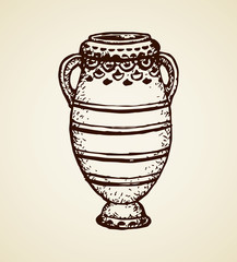 Ancient cup. Vector drawing