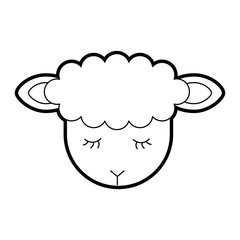 Cute lamb character icon