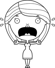 Scared Cartoon Woman