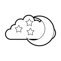 cloud sky with mon and stars
