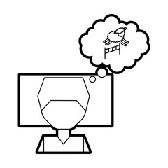 Man counting sheep to sleep