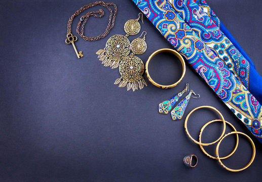 Female indian jewellery and accessories