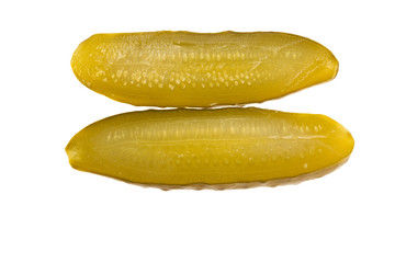 Canned cucumber on a white background