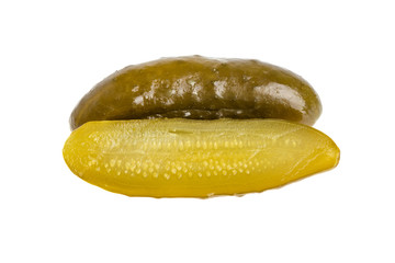Canned cucumber on a white background