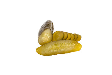 Canned cucumber on a white background