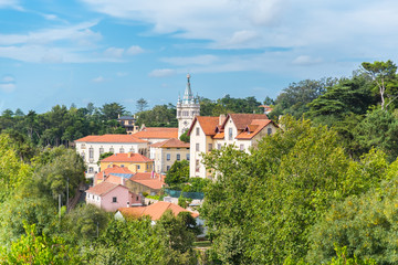 Sintra in Portugal, village in the forest and the town hall
