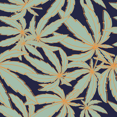 Seamless vector pattern with marijuana leaves for wrapping, wallpaper, ceramic, craft