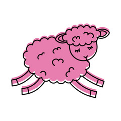 Cute lamb character icon