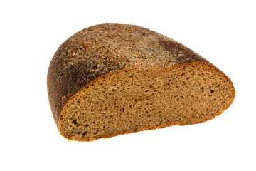 Rye bread on white background