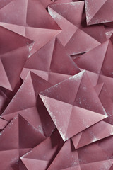 Red shapes of paper, background