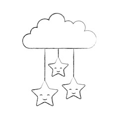 cloud sky with stars