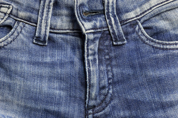 Blue jeans pants, front view