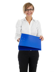 Businesswoman with ring binder