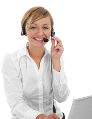 Businesswoman with headset