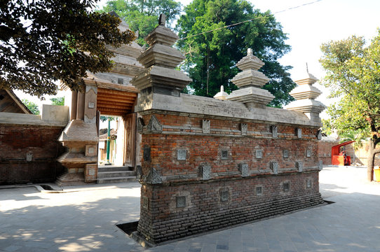 Stone work design and detail at Old Masjid Besar Mataram Kotagede, Jogjakarta Indonesia. According to history, the mosque was build on 1575. 