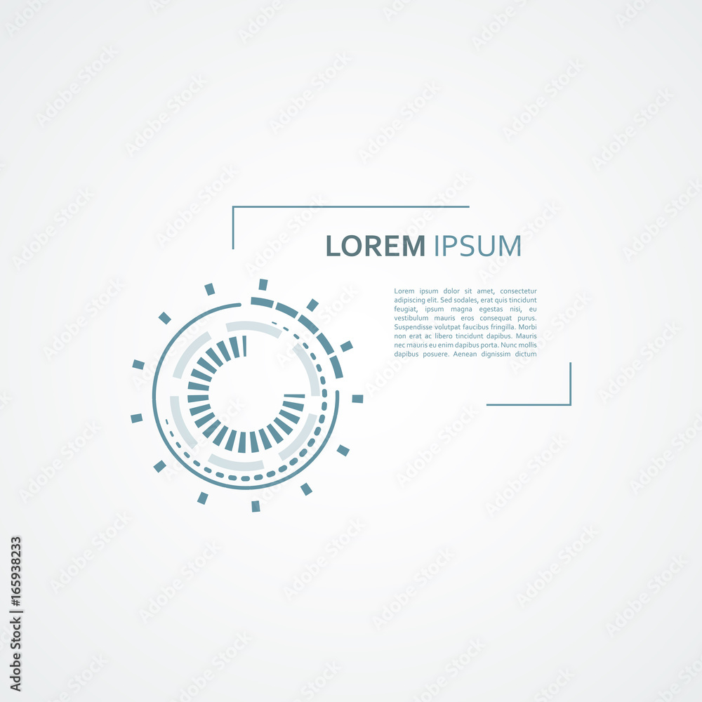 Aufkleber abstract vector mechanical scheme with circular simple elements