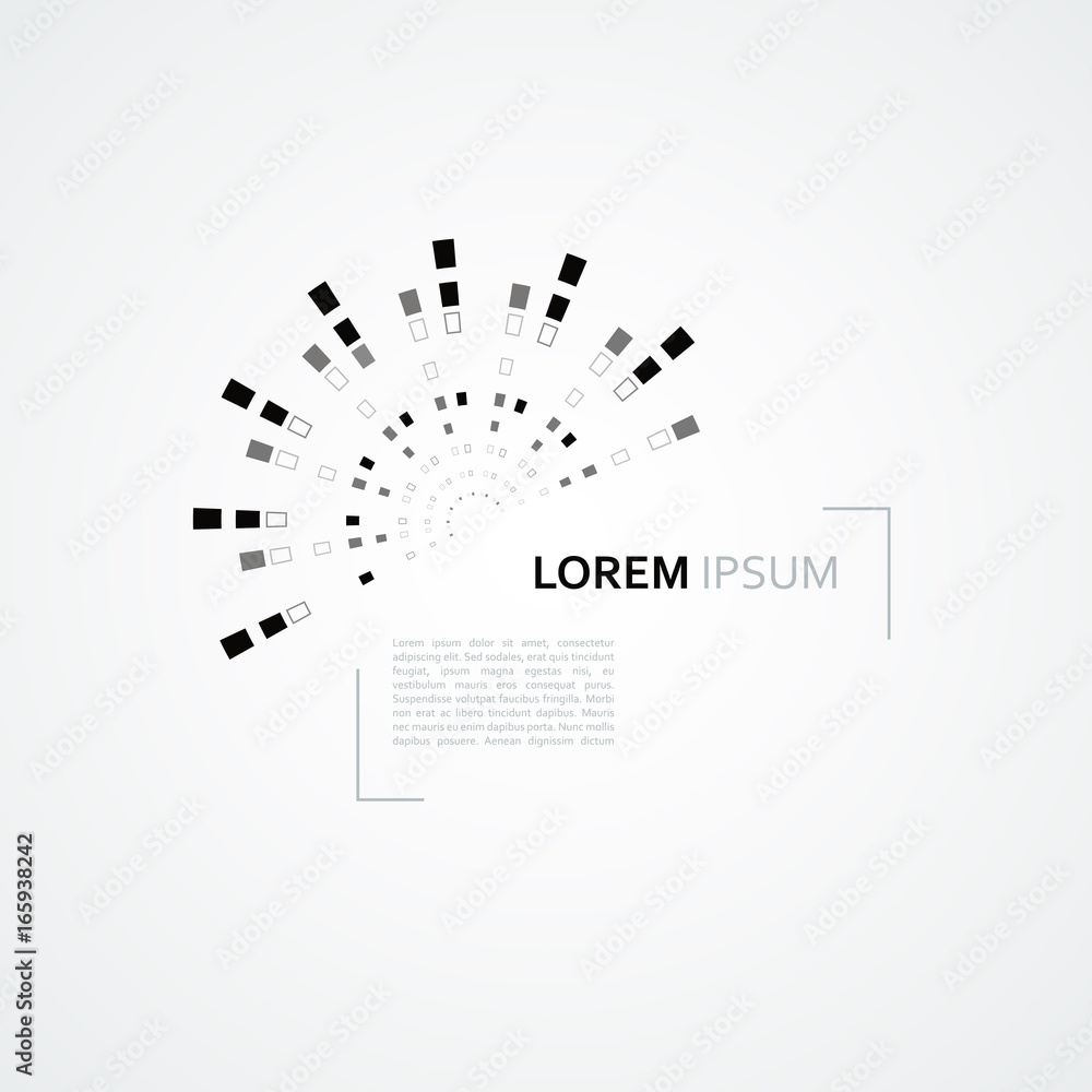Poster abstract vector mechanical scheme with circular simple elements