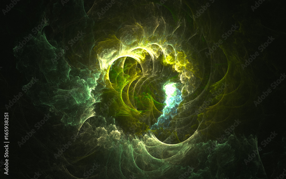 Poster 3d rendering abstract fractal light background