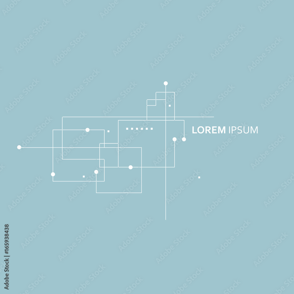 Poster Vector blue background with repeating squares
