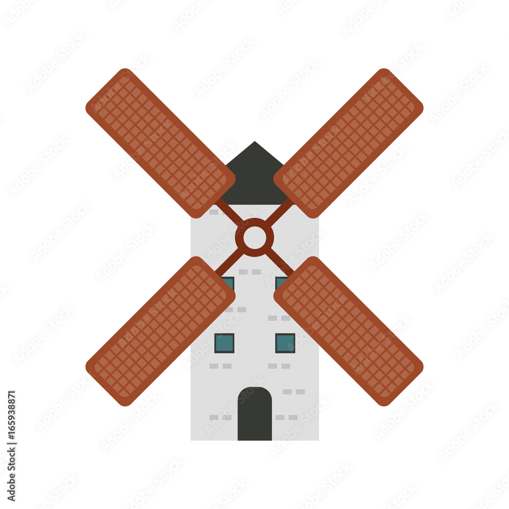 Sticker wind mill icon image