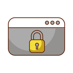 webpage with safe secure padlock icon