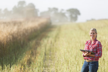 female farmer harvesting