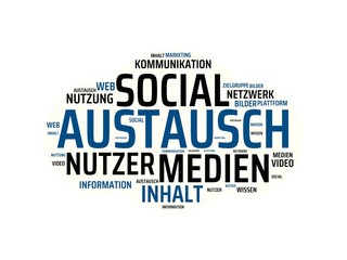 Obraz premium AUSTAUSCH - Bilder mit Wörtern aus dem Bereich Soziale Medien, Wort, Bild, Illustration