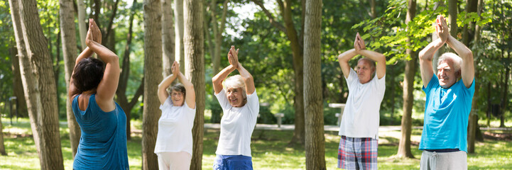 Obraz premium Aerobic in the park
