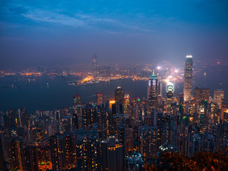 hong kong city skyline night