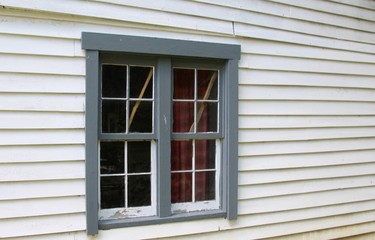 A window on the side of the house.