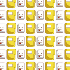 folder document kawaii character pattern background