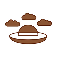 ufo flying with clouds