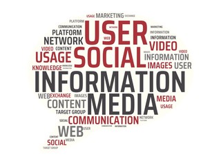 INFORMATION - image with words associated with the topic SOCIAL MEDIA, word, image, illustration