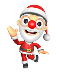 3D Santa mascot Happy playing dance. 3D Christmas Character Design Series.