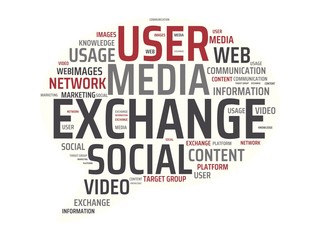 EXCHANGE - image with words associated with the topic SOCIAL MEDIA, word, image, illustration
