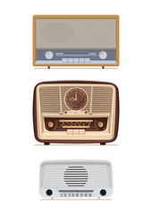 Obraz premium Radio retro set. Old Radio. Illustration of an old radio receiver of the last century. Vector illustration.