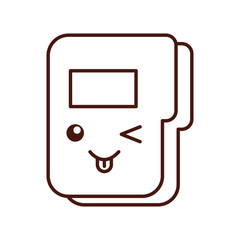 folder document kawaii character