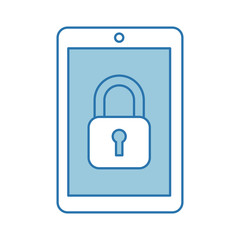 tablet device with padlock