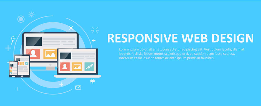 Responsive web design, including laptop, desktop, tablet and mobile phone.