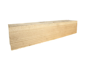 Wooden plank on white background