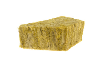 Stone mineral wool insulation on a white background