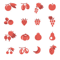 Fruits as glyph icons