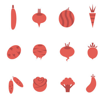 Vegetables as the glyph icons