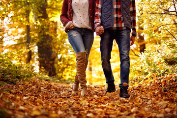 happiness and joy in the park -couple in love.