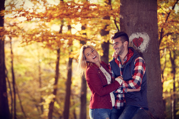 girlfriend and boyfriend enjoying out in the park.