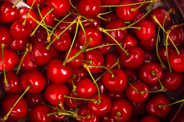 large ripe red cherries