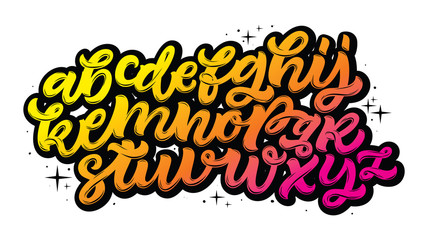 Calligraphic vector script font. Handwritten brush style modern calligraphy cursive typeface. Hand Lettering and Typography alphabet for Designs: Logos, Packaging Design, Poster. Typographic set. © Very Well Studio