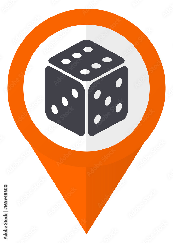 Poster game orange pointer vector icon in eps 10 isolated on white background.