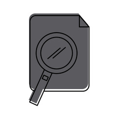 paper document with magnifying glass